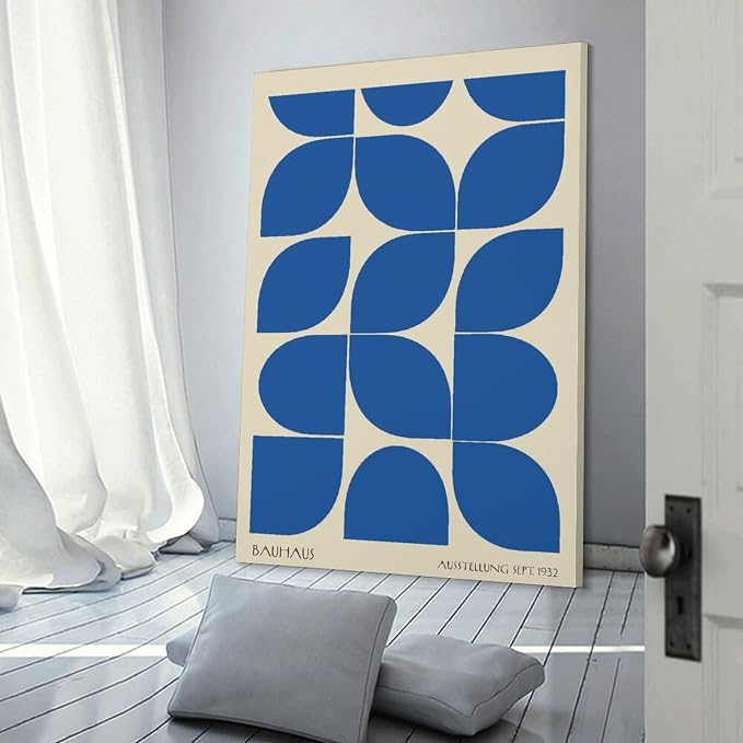 FideMm Bauhaus Poster Wall Art,Exhibition Wall Art, Stylish Mid Century Home Decor Poster for Room Aesthetics Canvas Wall Art Poster And Print Frame-style 24x36inch(60x90cm)