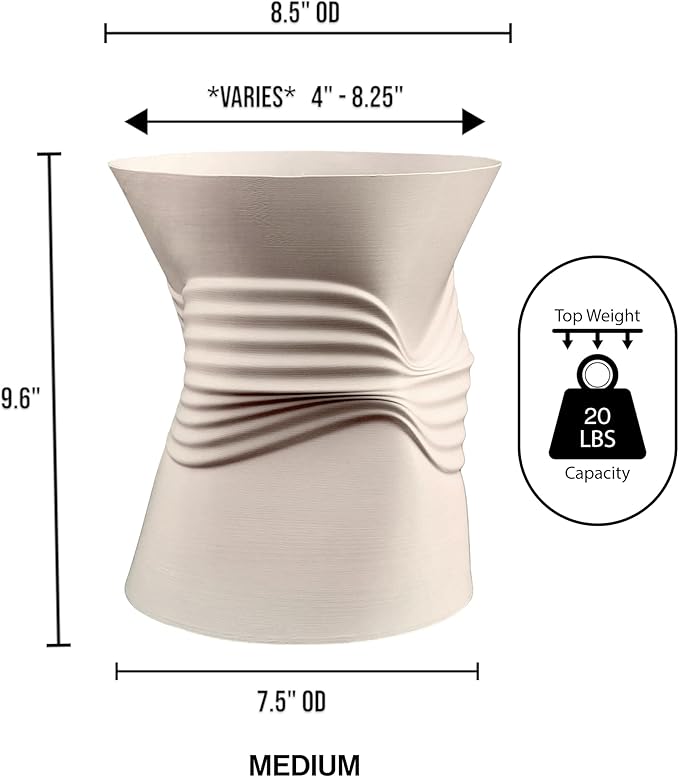 happimess USA2001A Brent MidCentury Modern Indoor Crushed Can Sustainability 3D Printed Planter with Drainage, Sand
