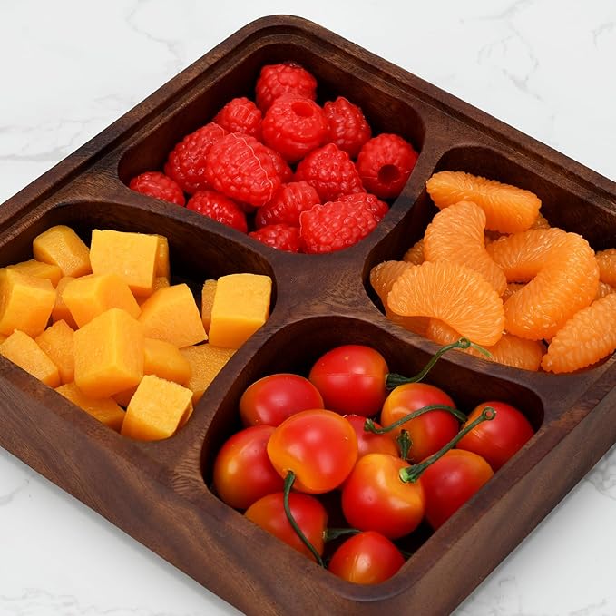 Fruit platter,Wood Serving Tray,Wooden Fruit Bowl for Kitchen Counter for Dessert Platter Tray Dish Kitchen Dining Fruits,Dessert,Snack