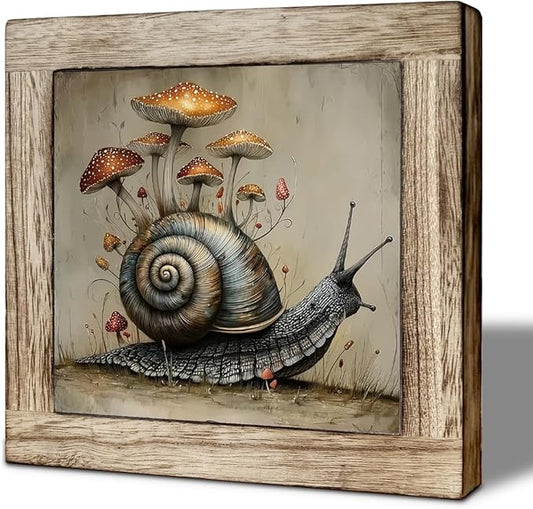Art Print Desk Decor Sign, Funny Wooden Box Sign 5.9x5.9 Inches 12