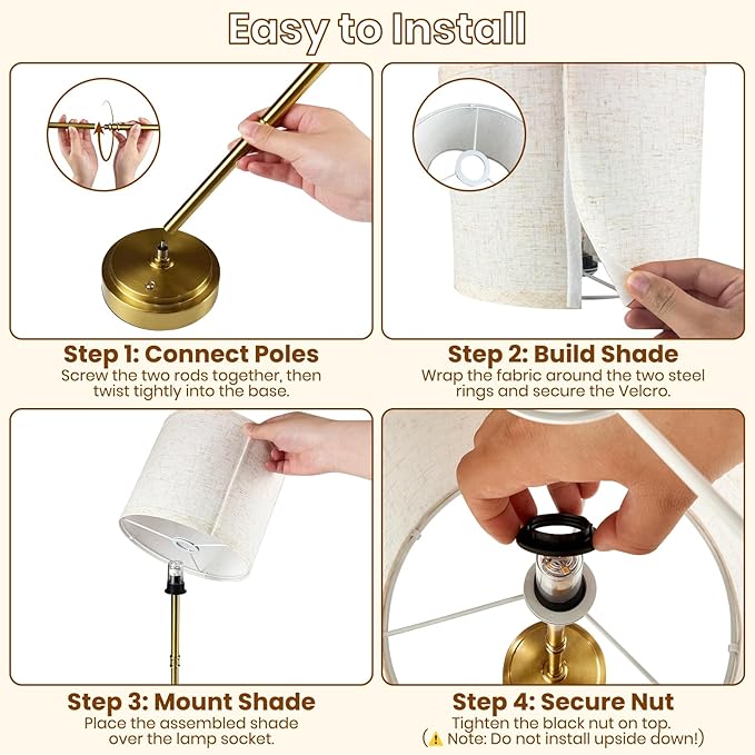 17.7-Inch Tall Cordless Table Lamps Set of 2, 7500mAh Long-Lasting Battery Operated Lights, Stepless Dimmable 3000K Warm Desk Lamps with Easy-Assembly DIY Fabric Shades for Bedroom and Nightstand