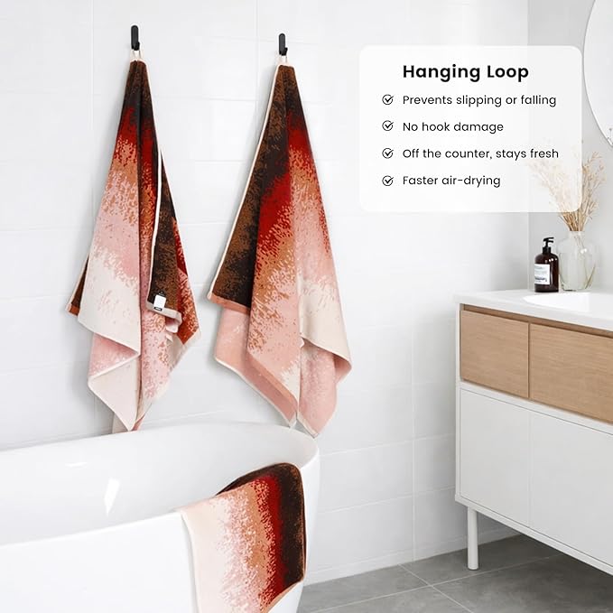 SEMAXE 12-Piece Family Bathroom Towel Set - 100% Cotton, 4 Bath Towels, 4 Hand Towels, 4 Washcloths, Ultra-Soft and Super Absorbent, Lighter Weight