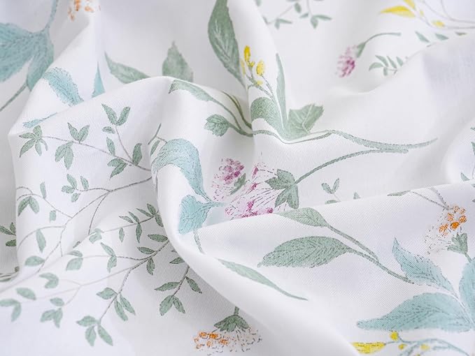 Cozeline 100% Cotton Duvet Cover Queen Size, Pink Floral Aesthetic Bedding Set with Zipper Closure, 3 Pcs Breathable and Soft Botanical Duvet Cover for All Season