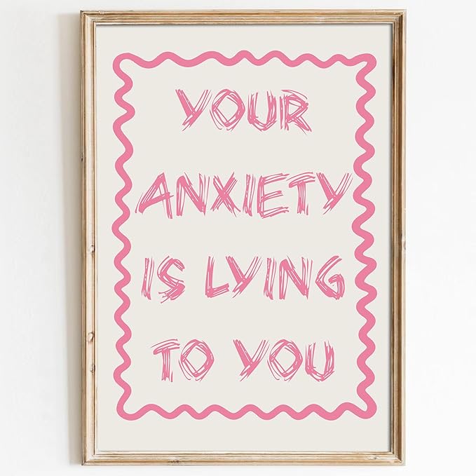 Haruhiart Retro Pink Motivational Wall Art Retro Trendy Posters Pink Preppy Painting Aesthetic Inspirational Wall Art Preppy Aesthetic Pictures Modern Trendy Girls Posters 16x24inch Frameless