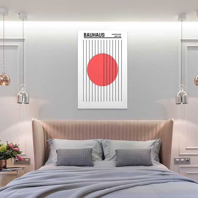 FideMm Bauhaus Print Poster,colours Poster,Abstract Art,Minimalist,Stylish Mid Century Art Poster for Room Aesthetics Canvas Wall Art Poster And Print Frame-style 16x24inch(40x60cm)