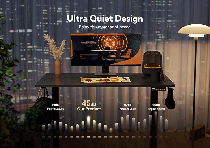 Claiks Electric Standing Desk, Adjustable Height Stand up Desk, 63x24 Inches Sit Stand Home Office Desk with Splice Board, Black Frame/Black Top