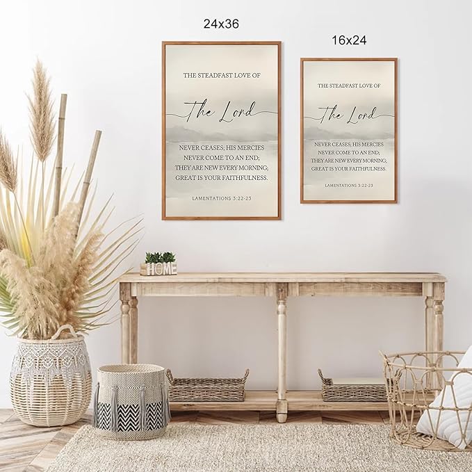 HLNIUC Jesus Scriptures Framed Wall Art,Inspiring Christian Scripture Wall Art Set of 3(24”x36”)The Lord Your God Is Good Bible Verse Wall Decor,Modern Religious Quotes Canvas Art Print for Home Living Room