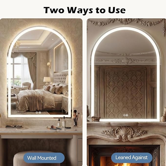 NEWBULIG Wall Mirror, Bathroom Mirror for Over Sink, Matte Metal Framed Vanity Mirror, Wall Decor for Bedroom, Tempered Glass