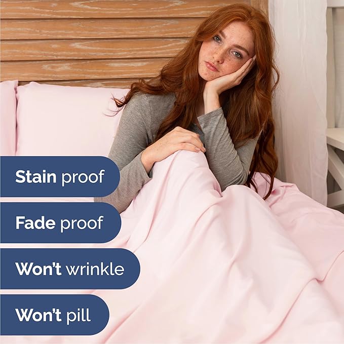 Queen Size 4 Piece Sheet Set - Comfy Breathable & Cooling Sheets - Hotel Luxury Bed Sheets for Women & Men - Deep Pockets, Easy-Fit, Soft & Wrinkle Free Sheets - Lavender Pink Oeko-Tex Bed Sheet Set