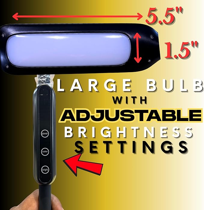 Martelli LED Table Light, Adjustable Gooseneck Clamp Lamp, Brightness Control for Sewing and Quilting (Black)
