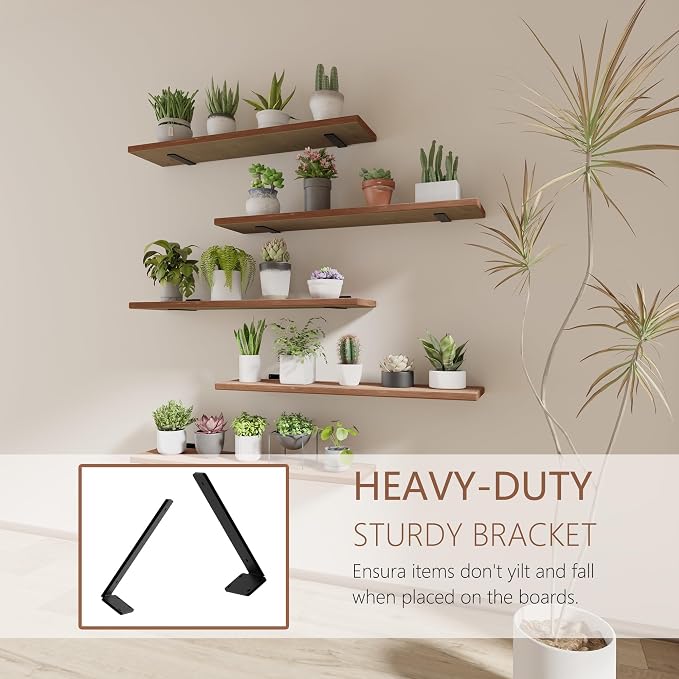 5 Tier Book Shelf,Long Floating Shelf for Wall 36 inch,Wall Mounted Bookshelf with Heavy Duty Brackets,Large Bookcase