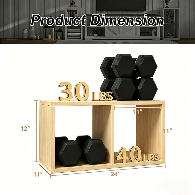 2 Cube Shelf with Anti-Tipping Kits + Reversible Open Back Bookcase, Multi Layer and Multi Grid Partition Layout (Oak 11in)
