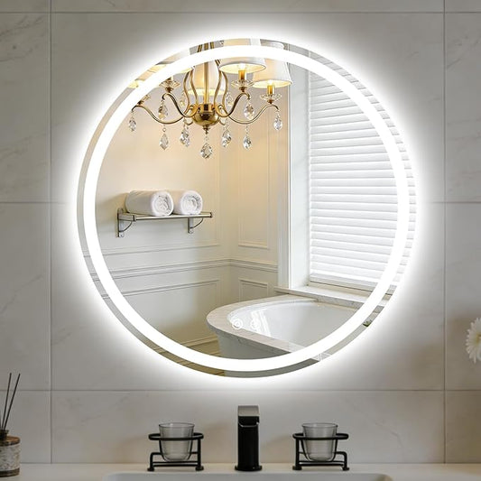 NEWBULIG Wall Mirror, Bathroom Mirror for Over Sink, Matte Metal Framed Vanity Mirror, Wall Decor for Bedroom, Tempered Glass