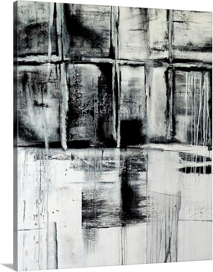 CANVAS ON DEMAND Looking Through Canvas Wall Art Print by Erin Ashley, Contemporary, Abstract, Modern, Home Decor, Black and White Artwork,36" x45in