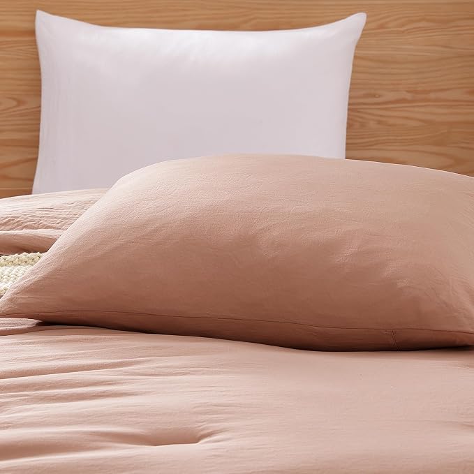 WRENSONGE Twin/Twin XL Comforter Set for Girls Teens, 1 Dusty Pink Comforter & 1 Pillow Sham, Soft Lightweight Kids Comforter Sets for All Seasons Dorm Bedding