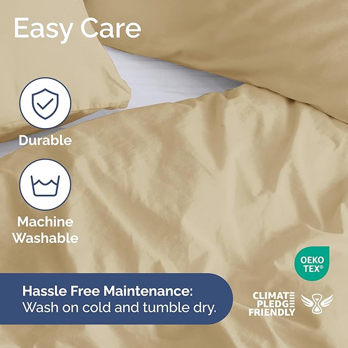Duvet Cover King Size - Extra Soft King Size Duvet Cover - Lightweight, Breathable & Cozy - Easy Care & Fade Free with Zipper Closures & Ties - 104" x 90" Inches - (Beige) Comforter Not Included