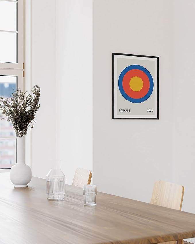 HAUS AND HUES Bauhaus Poster - Colorful Geometric Wall Art, Vintage Circle Art Print for Living Room (Unframed, 16x20)