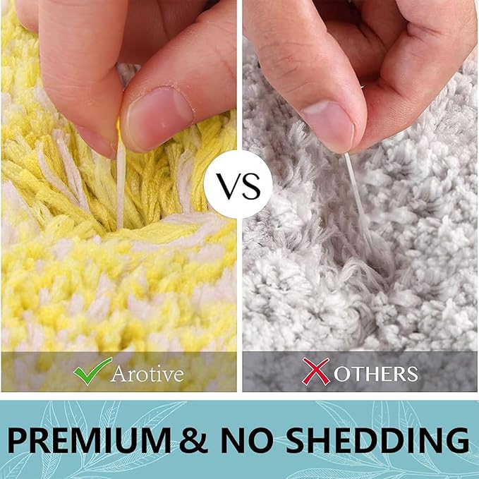 Arotive Microfiber Bathroom Rugs, Shaggy Soft and Absorbent Bath Rug, Non-Slip, Thick Plush Machine Washable Dry Bath Mats for Bathroom, Tub and Shower, 30x20, Olive Green, Rectangular