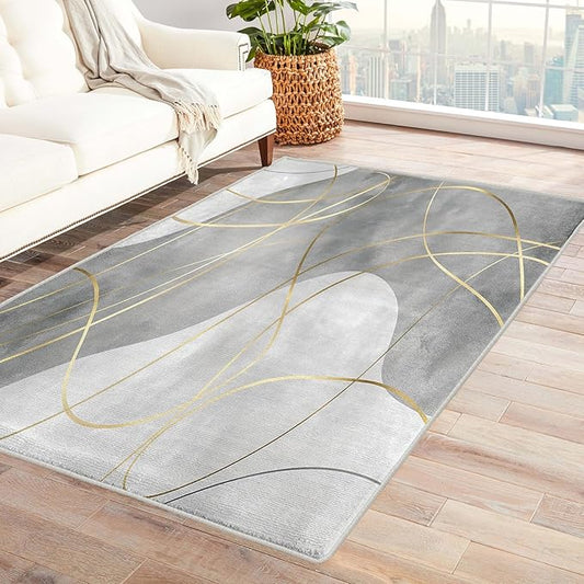 Mid Century Modern Rugs 8x10-6x9 Rug - Mid Century Modern Home Decor & Room Decor - Abstract Area Rug - Minimalist Rugs for Living Room Bedroom - Line Art Carpet - Mid Century Modern Gifts