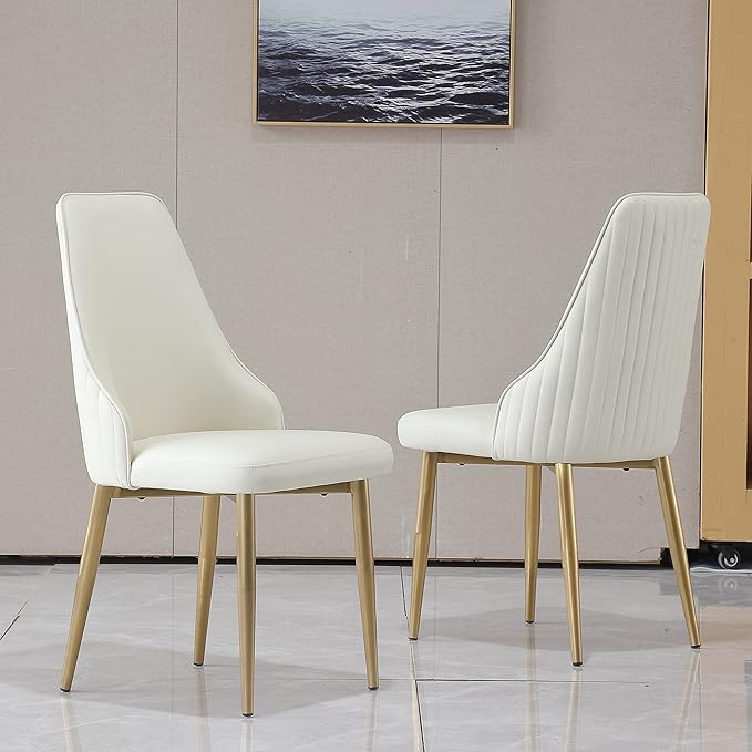 Montary 5 Piece Dining Table Set, Modern Dining Room Table Set of 4-6, White 53" D Faux Marble Dining Table, Sintered Stone Round Table with 4 Dining Chairs, for Dining Room Kitchen