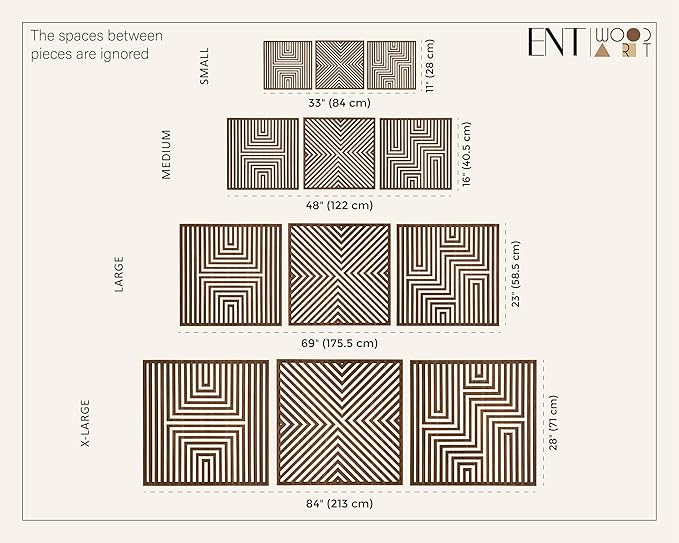 Modern Wood Wall Art Geometric, Large Wood Wall Art for Contemporary Interiors, Set of 3 Abstract Wooden Wall Art, Wood Wall Panel Home Gift