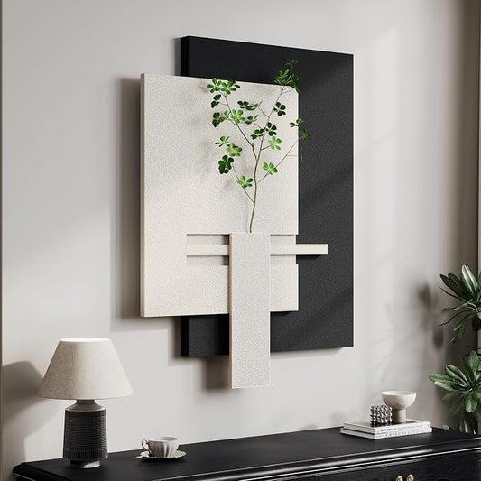 Cuspin Large Black and White Wall Art for Living Room, Modern Minimalist Artwork for Walls, 3D Textured Paintings Wall Decor for Bedroom Dining Room Hallway Office
