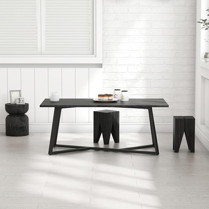 FUSHIAIPTC Metal Coffee Table Legs, Heavy Duty 18 Inch DIY Geometry Base for Table Furniture Legs for Night Stands, End Table, Bench, TV Stands Matte Black