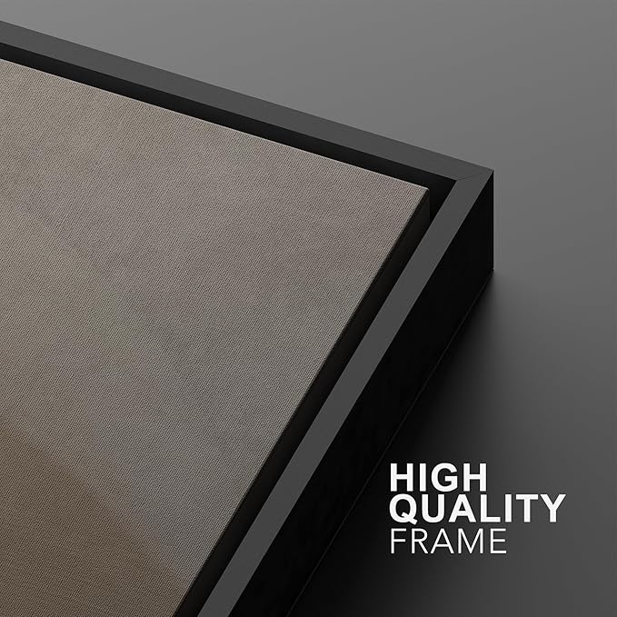 IDEA4WALL Framed Canvas Print Wall Art Set Neutral Earth Tone Abstract Beige and Taupe Color Block Illustrations Modern Art Decorative Calm/Zen for Living Room, Bedroom, Office - 24"x36"x2 Black