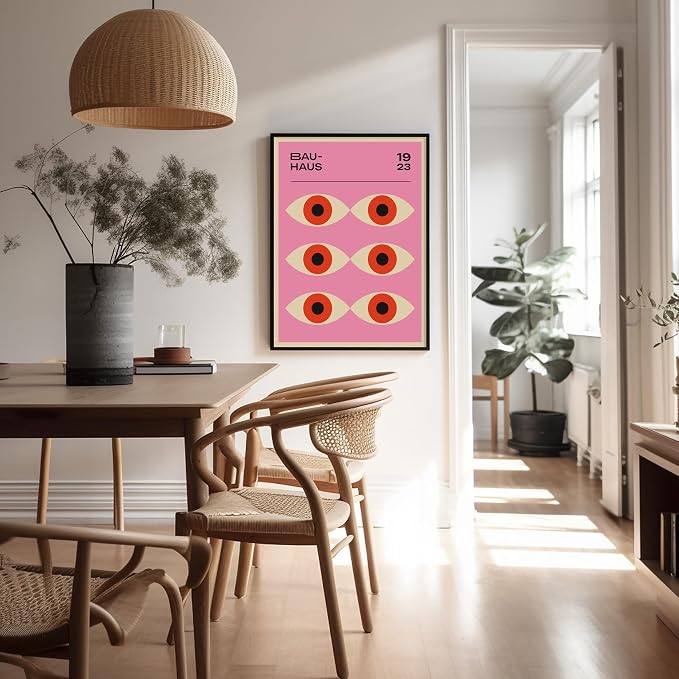Poster Master Bauhaus Poster - Lavender Evil Eye Print - Geometric Art - Chic Boho Design - Mid Century Modern Illustration - Contemporary Art - Great Living Room or Bedroom Wall Decor - 11x14 UNFRAMED Wall Decor
