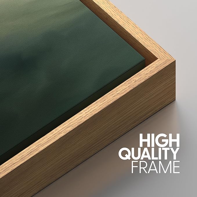 SIGNWIN Framed Canvas Print Wall Art Set Green Abstract Cloudy Landscape Illustrations Modern Art Decorative Boho Relax/Zen Nordic for Living Room, Bedroom, Office - 24"x36"x3 Natural