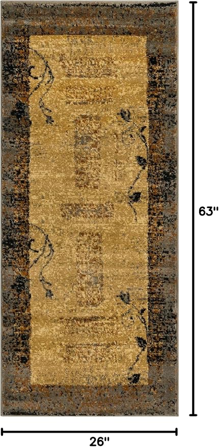 Unique Loom Barista Collection Area Rug - Excelsa (2' 2" x 5' 3" Runner, Beige/Brown)