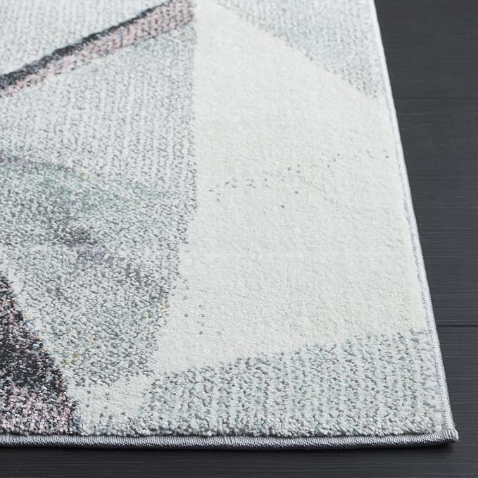 SAFAVIEH Porcello Collection Accent Rug - 4' x 6', Ivory & Pink, Modern Abstract Design, Non-Shedding & Easy Care, Ideal for High Traffic Areas in Entryway, Living Room, Bedroom (PRL6940A)
