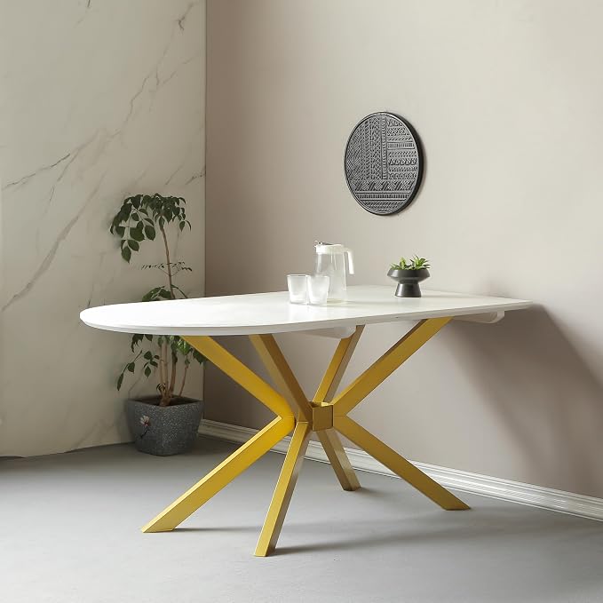 Modern Table Base Gold 29" Metal Dining Table Legs with Suction Cups, Desk Base for Marble,Glass,Wood Top, Furniture Legs for Coffee Table, Home,Kitchen, Office (Gold)