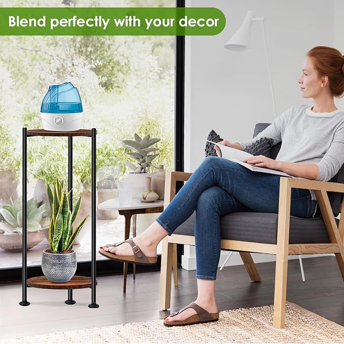 Lilybud--lily 2-Pack Plant Stand Indoor Outdoor, 30'' Tall Plant Stands for Indoor Plants, Heavy Duty Indoor Plant Shelf, 2 Tier Flower Stand for Living Room, Balcony, Deck(Brown)