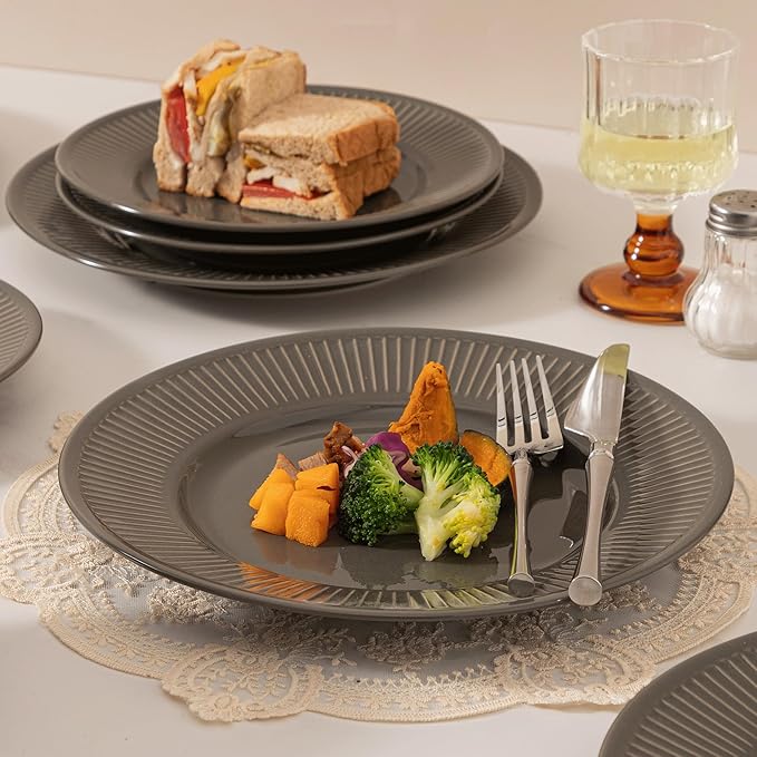 Dinnerware sets plates and bowls sets modern plates,Ceramic Dinnerware Sets,12 Pieces Porcelain Lightweight Plates,Scratch Resistant Dish Set (style - 14, 4 - Set (12pcs))