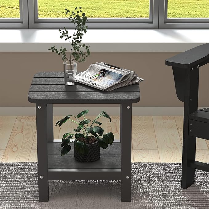 SERWALL Adirondack Table Set of 4, Outdoor Side Table- Gray