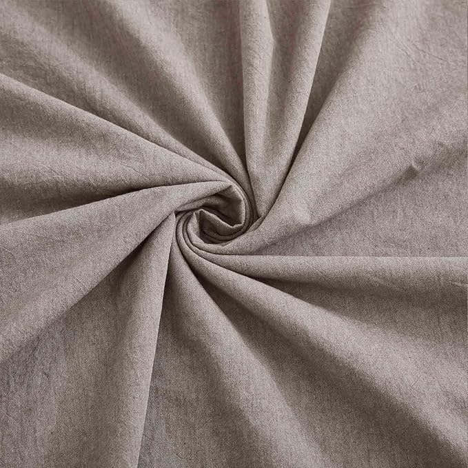 100% Cotton Duvet Cover King Size, Mauve Brown Linen-Like Natural Bedding Set with Zipper Closure (No Comforter), King Size, Duvet Cover (104"x90") x 1, Pillowsham(20"x36") x 2