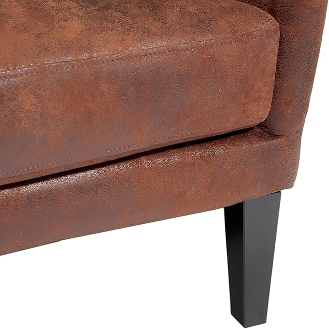 2 Piece Mid-Century Modern Accent Chairs, 27" Wide Wingback Club Chair Set of 2 with Nailhead Trim, Fabric Reading Living Room Side Chair,Single Armchair Sofa