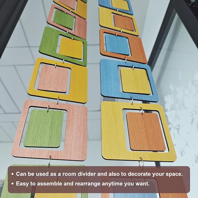 MidModArt 20PCS Retro Mid Century Modern Wall Art MCM Decor for Living Room Bedroom Kitchen Study, MCM Colored Wood Texture 5.9"x59.8"