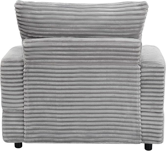 Eafurn 39" Corduroy Modular Accent Chair with Movable Ottoman, Comfy Living Room Armchair with Cup Holder, Soft Upholstered Wide Single Lounge Chaise Chair for Bedroom, Office or Reading Nook