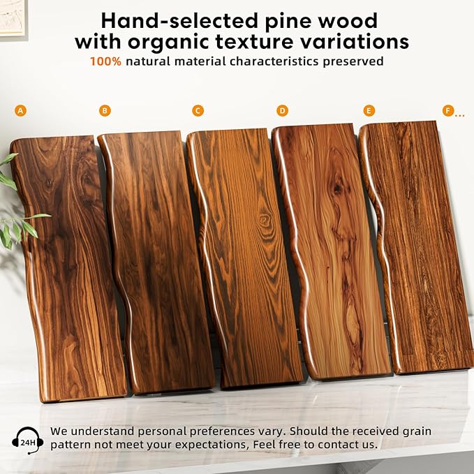 Floating Shelves for Wall Rustic Farmhouse 36 Inch Floating Shelf Bathroom Wooden Shelves for Wall Mounted Live Edge Pine Shelf with Unique Natural Grain for Living Room Bedroom Kitchen (Walnut)