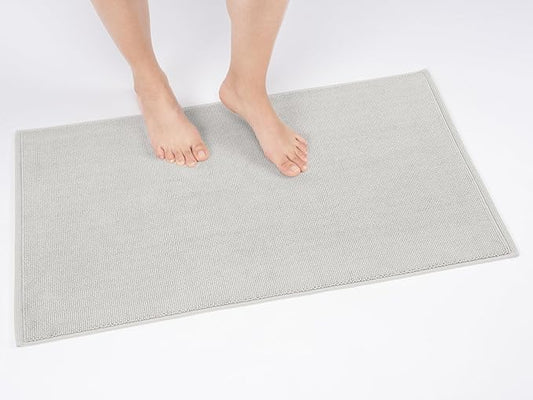 Cotton Paradise 100% Cotton Turkish Bathmat Rug, Soft Absorbent Quick Dry Non Slip, 17x24 Bathmat Rug, Silver Grey