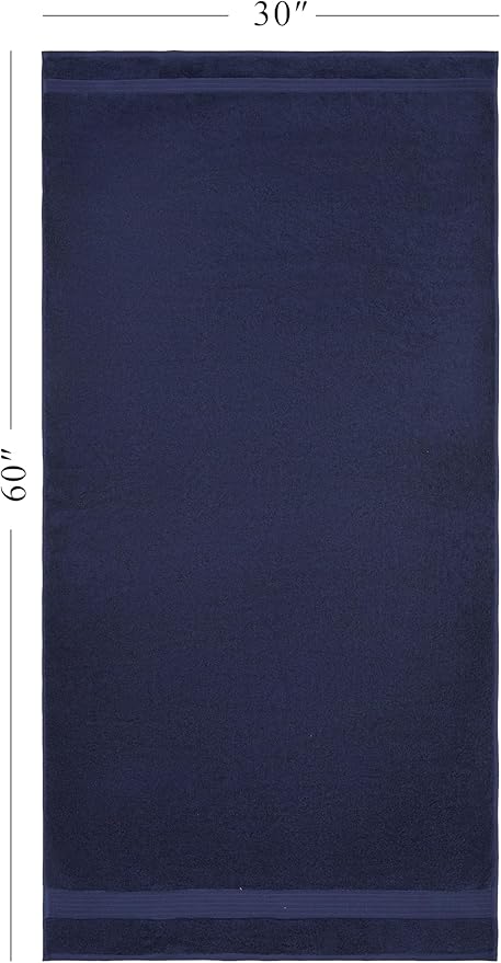 Ozdilek 2-Piece Bath Towels, 30x60 550GSM– 30x60 Inches, 100% Turkish Cotton, Luxury Quick Dry, Extra Large, Fade-Resistant, Eco-Friendly, Spa Towel, Cotton Towel (Navy Blue)