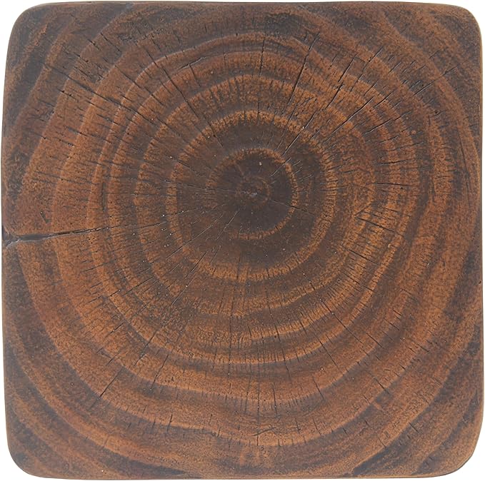 ø11.75'' Small Side Table End Table for Living Room, Modern Retro Farmhouse Countryside Style, Magnesium Oxide Material for Indoor & Outdoor, No Assembly, Wood Grain, Antique Brown