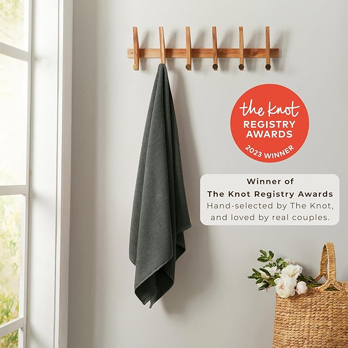 Great Bay Home 100% Cotton 12-Pack 13x13 Wash Cloth - Absorbent, Quick-Drying, Durable Face Towels for Bathroom Decor - Low-Twist, Two-Ply Fibers (Midnight)