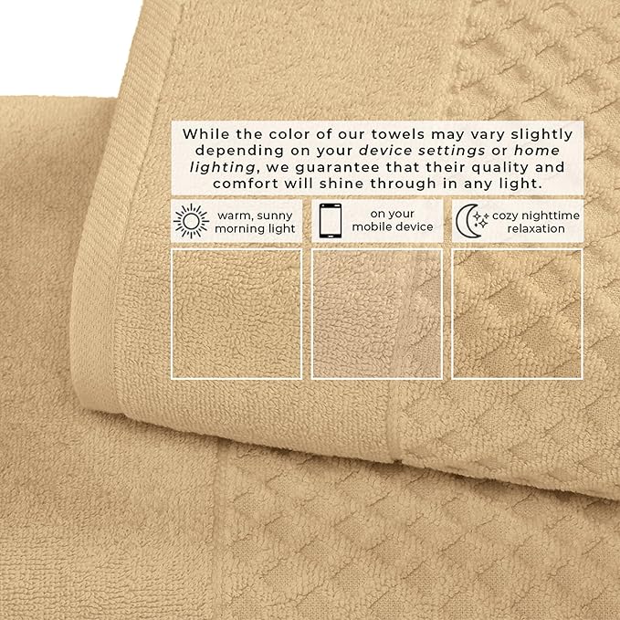 Great Bay Home Bath Towels - 100% Cotton 4 Pack 54x27 Bath Towel Set - Absorbent, Durable, Quick-Dry Towels for Bathroom (Oatmeal)