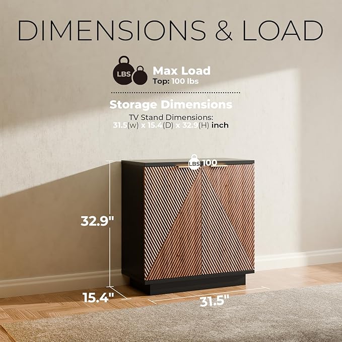 Walsham Buffet Cabinet Sideboard, 94.5" Fluted Accent Storage Cabinet with Doors and Shelves, Credenza Cupboard Console for Living Room Kitchen Hallway, Walnut