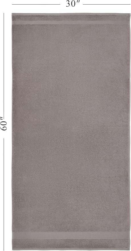 Ozdilek 2-Piece Bath Towels, 30x60 550GSM– 30x60 Inches, 100% Turkish Cotton, Luxury Quick Dry, Extra Large, Fade-Resistant, Eco-Friendly, Spa Towel, Cotton Towel (Light Grey)
