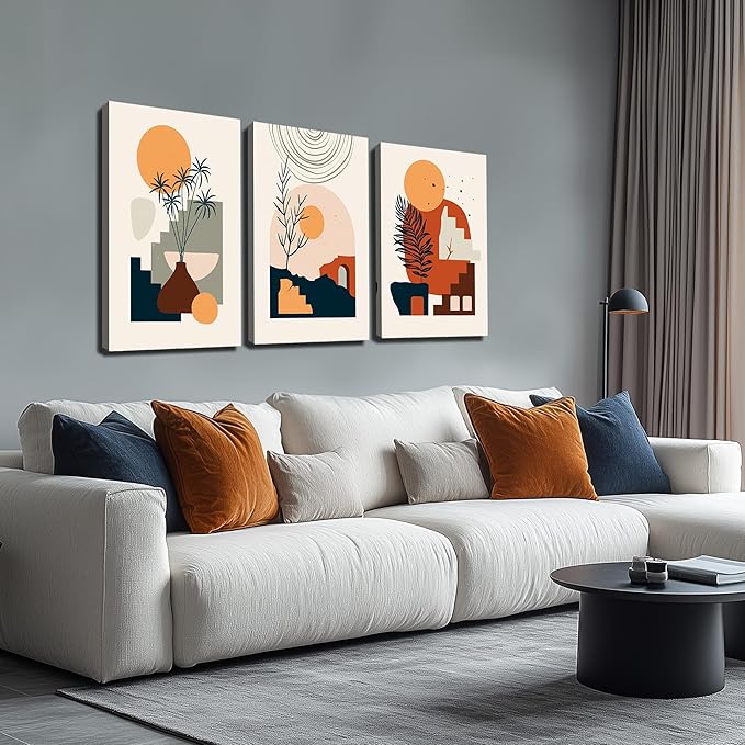 ZHAOSHOP Boho Wall Decor Living Room Modern Prints Wall Art for Bedroom 3 Piece Canvas Wall Art for Dining Room Size 16 x 24 Inch