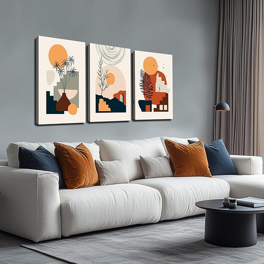 ZHAOSHOP Boho Wall Decor Living Room Modern Prints Wall Art for Bedroom 3 Piece Canvas Wall Art for Dining Room Size 16 x 24 Inch